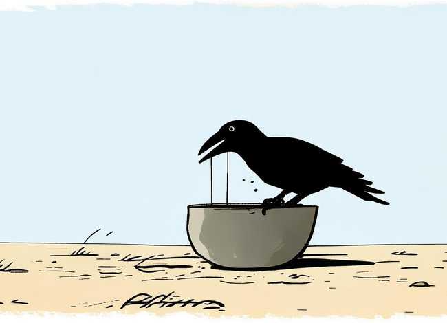 乌鸦喝水的故事绘本简笔画（乌鸦喝水的故事绘本简笔画图片）