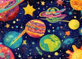 宇宙儿童画图片、宇宙儿童画图片大全