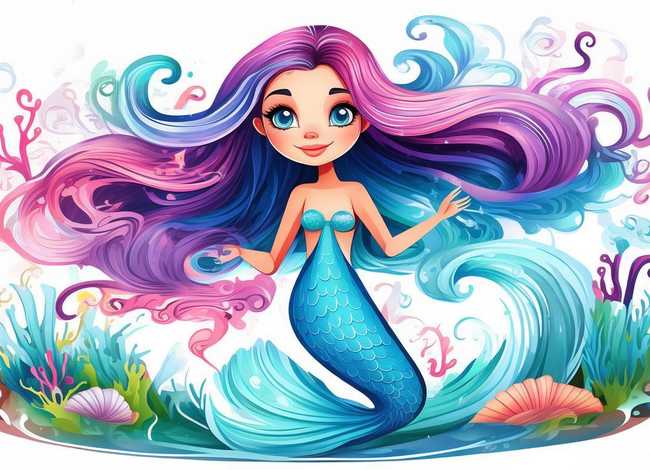 美人鱼儿童画图片；美人鱼儿童画图片大全