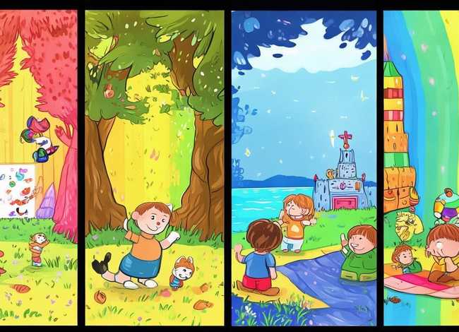 幼儿四连幅故事画；幼儿四连幅故事画画图片