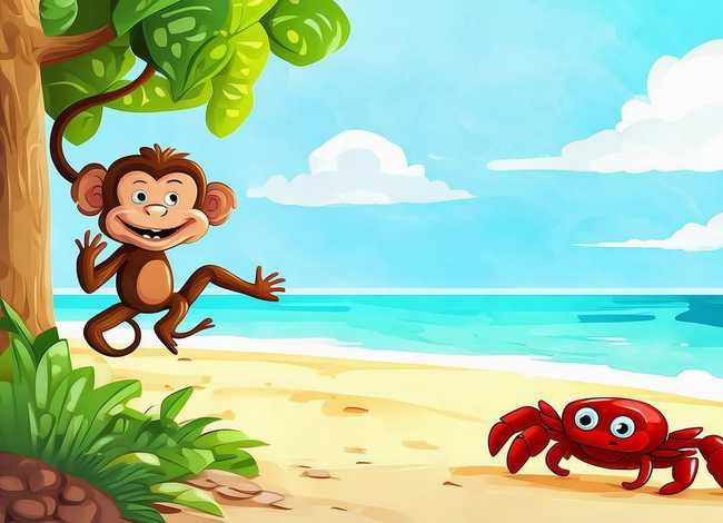 儿童故事在线听猴子和螃蟹 - 猴子和螃蟹的故事视频