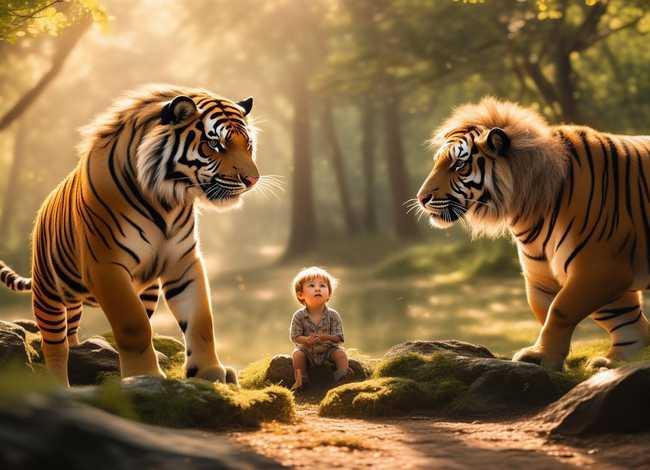 儿童睡前故事老虎和野牛 老虎和野牛的故事视频