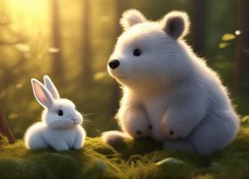 儿童睡前故事大灰熊和小白兔 - 幼儿睡前故事大灰狼和小白兔