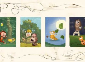 成语故事儿童四格简笔画图片大全 成语故事简笔画四连图