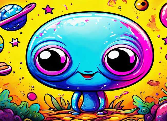 外星人儿童画作品；外星人儿童画作品图片