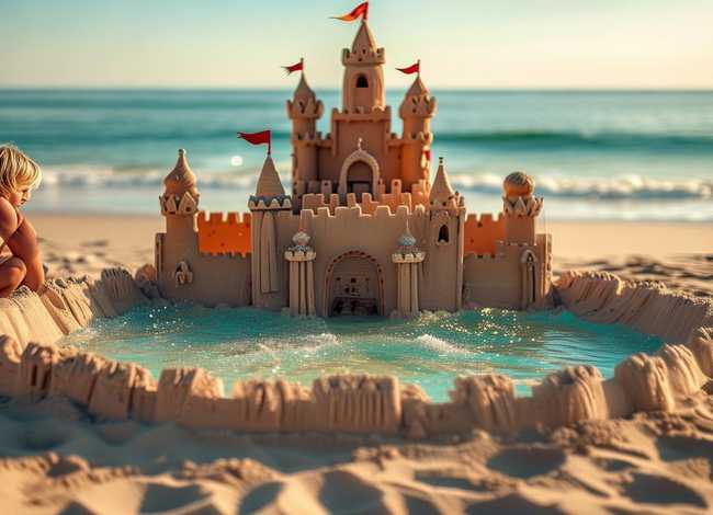 儿童沙滩城堡故事 - 沙滩上的城堡编故事