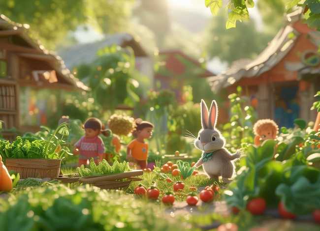 儿童睡前故事兔子先生的菜园子，兔子先生的菜园子中班故事活动教案