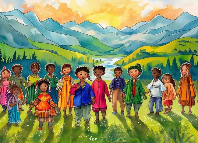 少数民族儿童图片 - 少数民族儿童图片大全手绘图片