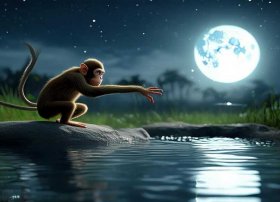 猴子捞月亮的故事阅读理解题、猴子捞月亮的故事阅读理解题目