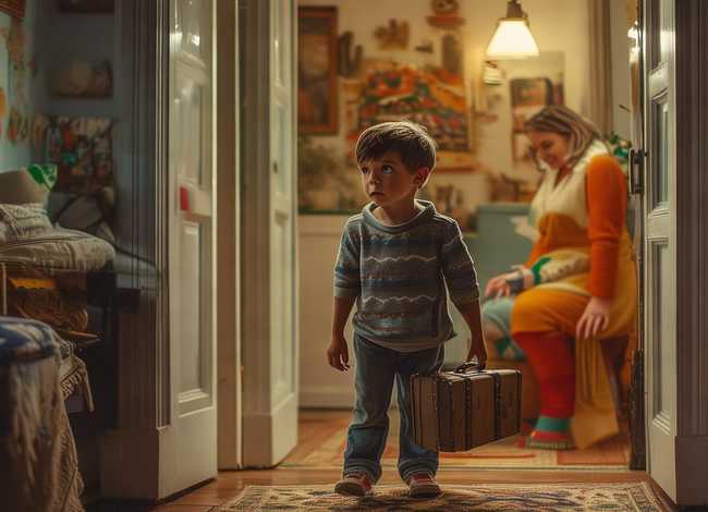 儿童故事男孩被当做邮件送往不同；男孩被寄送到妈妈同事家