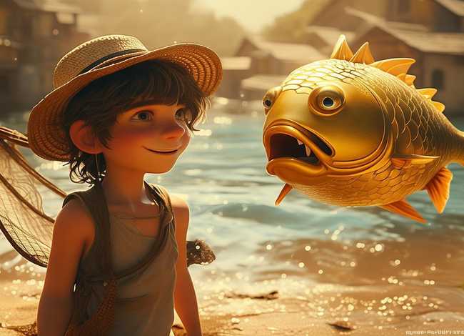 儿童故事渔夫和金鱼的故事 - 少儿故事渔夫和金鱼的故事