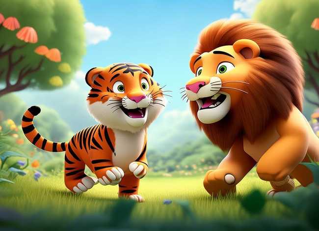 儿童故事动画片老虎和狮子 - 老虎与狮子的故事儿童动画片
