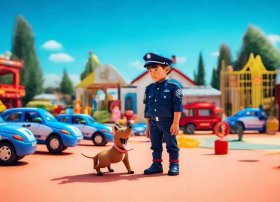 儿童玩具警犬故事、玩具警察故事