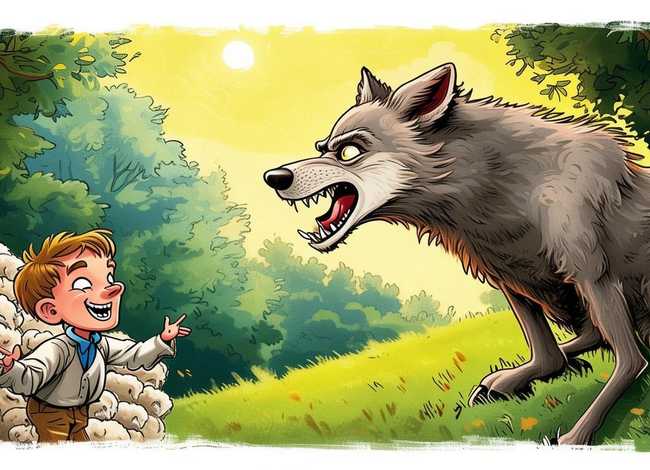 狼来了儿童故事图集 狼来了幼儿故事图画