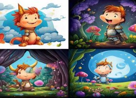 儿童故事创编画视频，幼儿故事创编画4幅