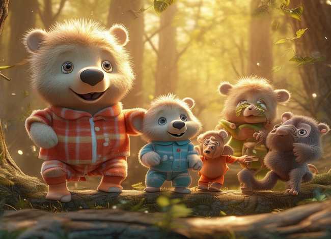 儿童故事三只小熊三只猴子，三只小熊幼儿故事