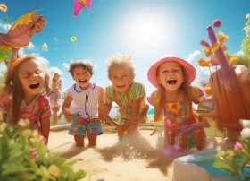 儿童快乐暑假照片贴图 - 儿童快乐暑假照片贴图怎么画