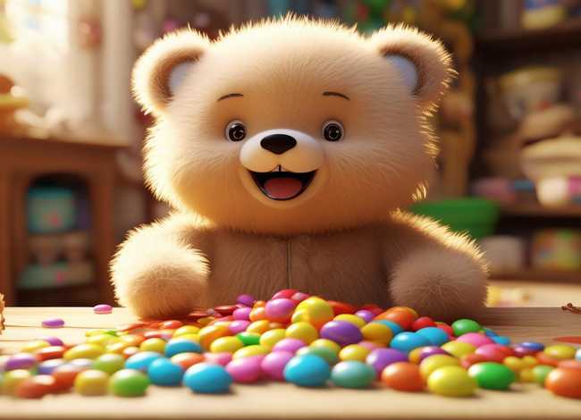 小熊数糖的儿童故事 - 小熊分糖果的幼儿故事