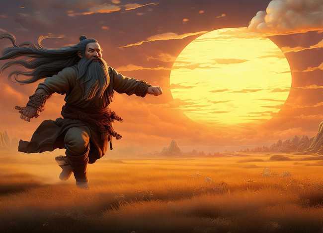 儿童睡前故事书夸父追日 - 老故事绘本-夸父追日书籍