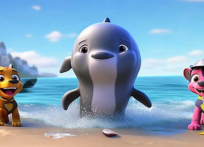 汪汪队救援小鲸鱼的儿童故事 汪汪队游上岸的小鲸鱼故事 汪汪队救援小鲸鱼的儿童故事 汪汪队游上岸的小鲸鱼故事