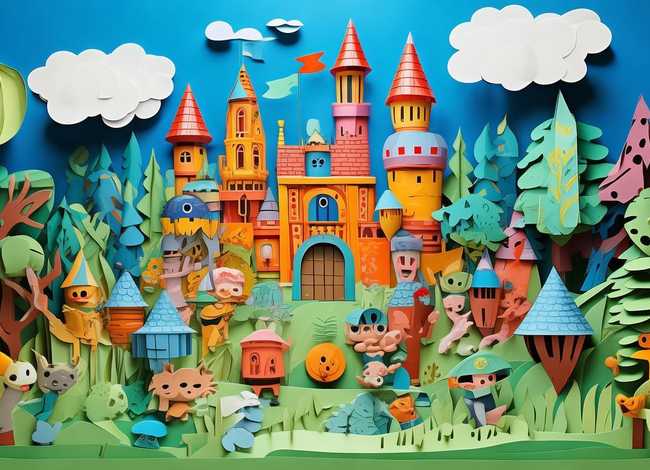 儿童立体纸雕故事场景（儿童纸雕塑立体作品怎么做）