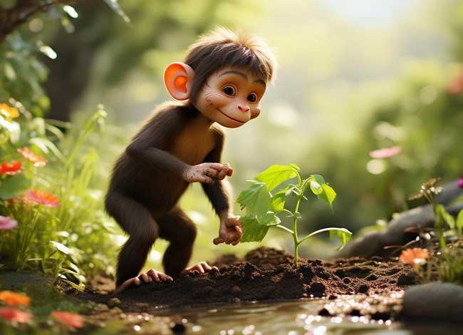 管理故事小猴种瓜 - 小猴子种西瓜故事