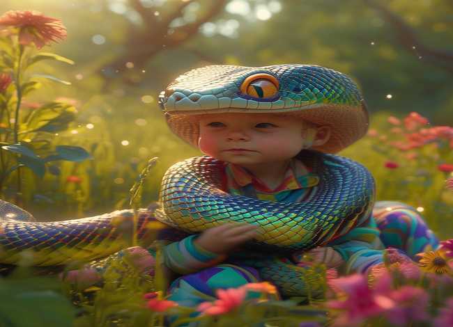 儿童故事蛇精（蛇精儿童绘画图片）