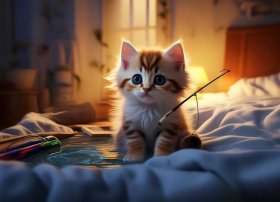 小猫钓鱼的故事儿童睡前故事 - 小猫钓鱼的睡前故事视频原文在线听