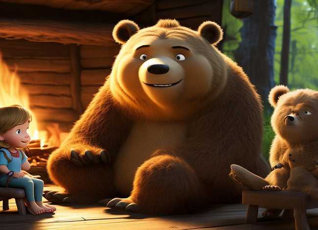 儿童故事金发女孩和三只熊的故事；一个金发女孩和三只熊的故事