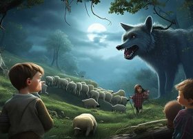 儿童睡前故事狼来了完整版，睡前故事幼儿故事大全狼来了