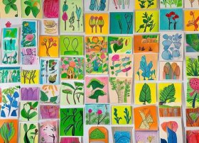 儿童植物画图片大全、儿童植物手工画制作大全图片