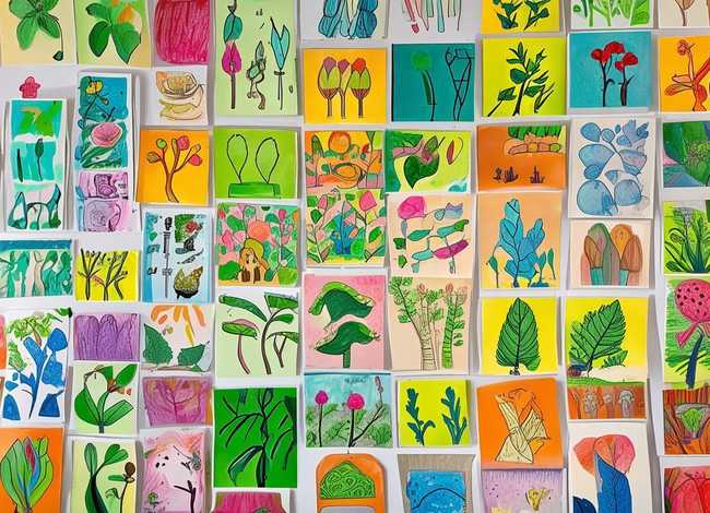 儿童植物画图片大全、儿童植物手工画制作大全图片