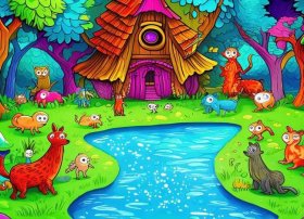 儿童故事主题简笔画、儿童故事简笔画填色