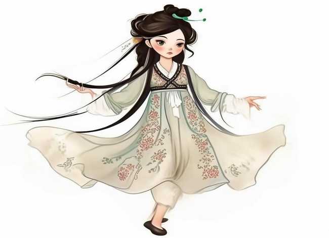 儿童简笔画古风美女；儿童古装美女简笔画 手绘