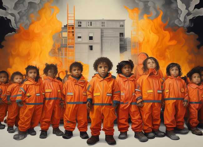 火灾逃生儿童故事;火灾逃生儿童宣传画 火灾逃生儿童故事;火灾逃生儿童宣传画