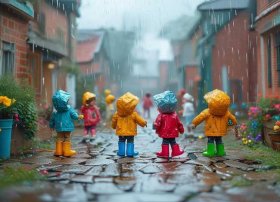 创意儿童画雨天的故事（雨天的故事简笔画）