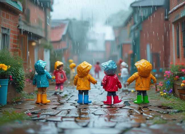 创意儿童画雨天的故事（雨天的故事简笔画）