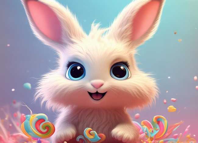 小兔子儿童画可爱、小兔子儿童画可爱图片