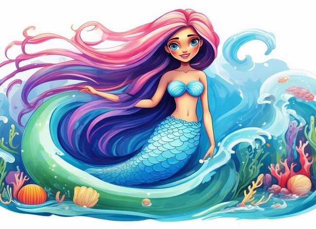 美人鱼儿童画图片；美人鱼儿童画图片大全