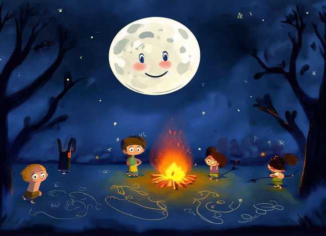 月亮的故事儿童画，月亮的故事 简笔画