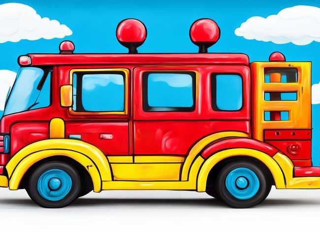 消防车儿童绘画图片（消防车儿童绘画图片简单）