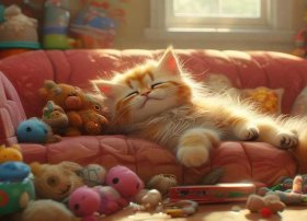 小懒猫的儿童故事；懒惰的小猫幼儿故事