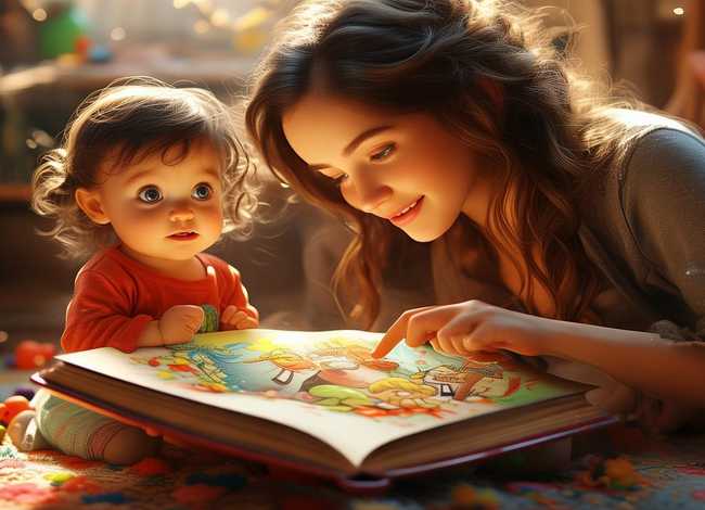 妈妈给我讲故事儿童画 - 妈妈给我讲故事画画