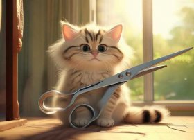 小猫刮胡子寓言故事；小猫刮胡子寓言故事图片