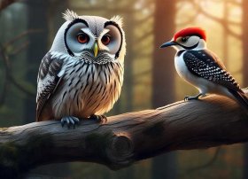猫头鹰和啄木鸟的故事、猫头鹰和啄木鸟的故事内容