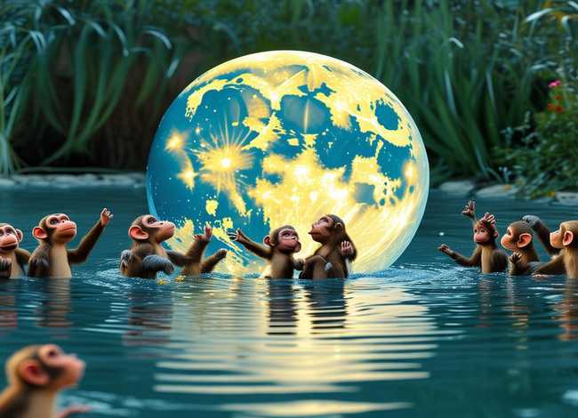 猴子捞月亮的故事幼儿(幼儿绘本猴子捞月亮的故事) 猴子捞月亮的故事幼儿(幼儿绘本猴子捞月亮的故事)