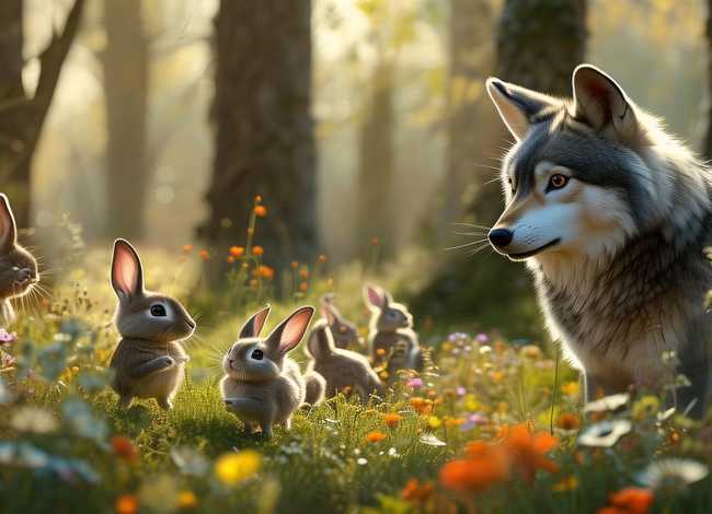 儿童绘本故事100篇小兔子大灰狼、小兔子和大灰狼的绘本故事