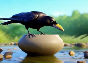 简单的儿童绘本故事乌鸦喝水、宝宝睡前故事绘本乌鸦喝水的故事