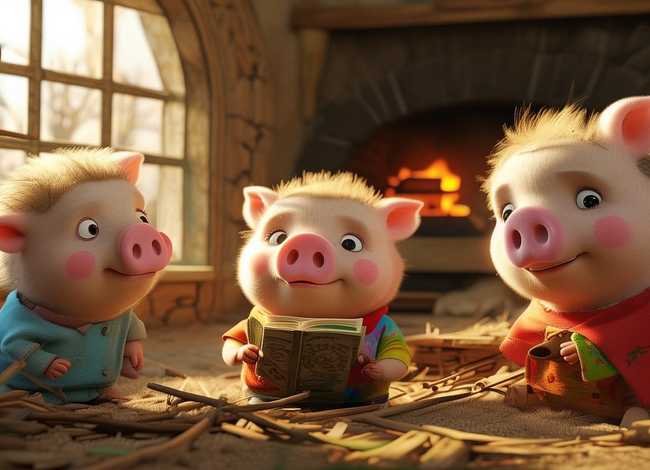 儿童睡前故事50篇三只小猪；少儿睡前故事365三只小猪