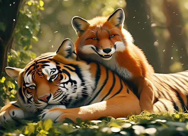 幼儿故事 狐假虎威 狐假虎威 幼儿故事配图